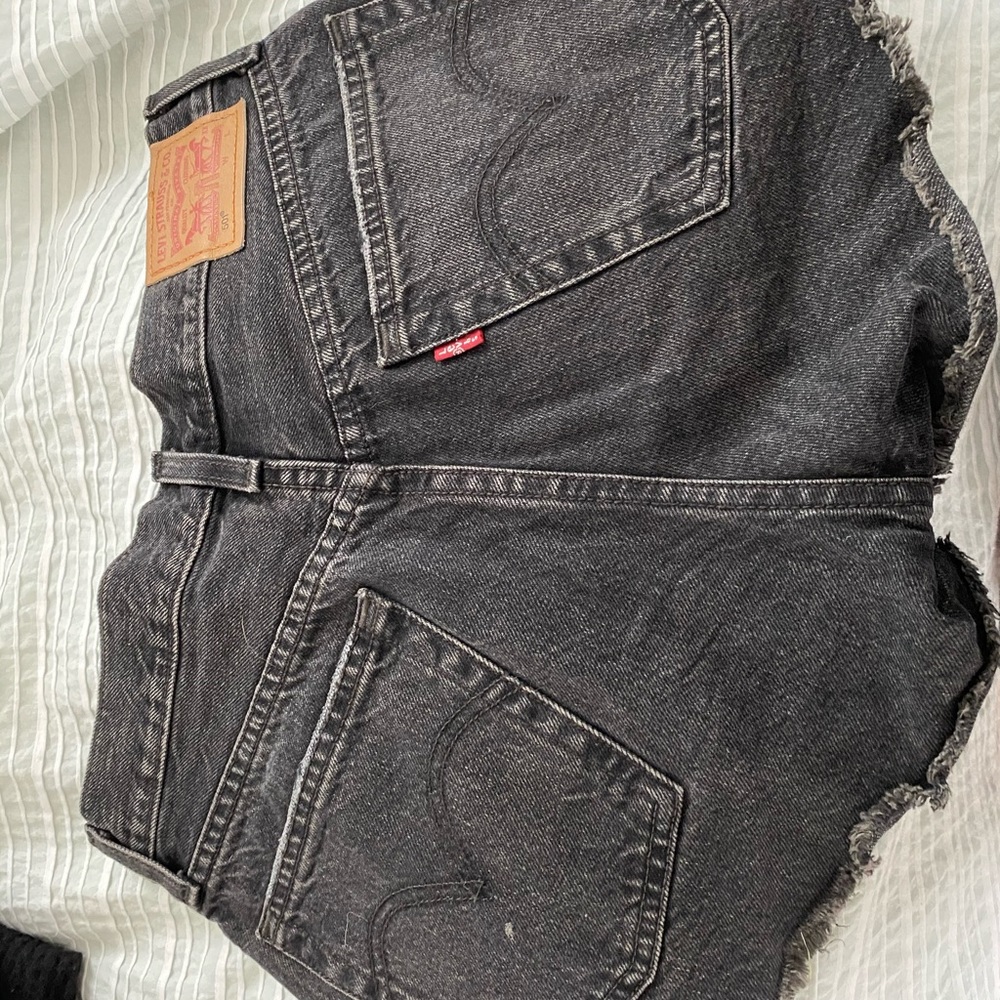 black high waisted denim shorts